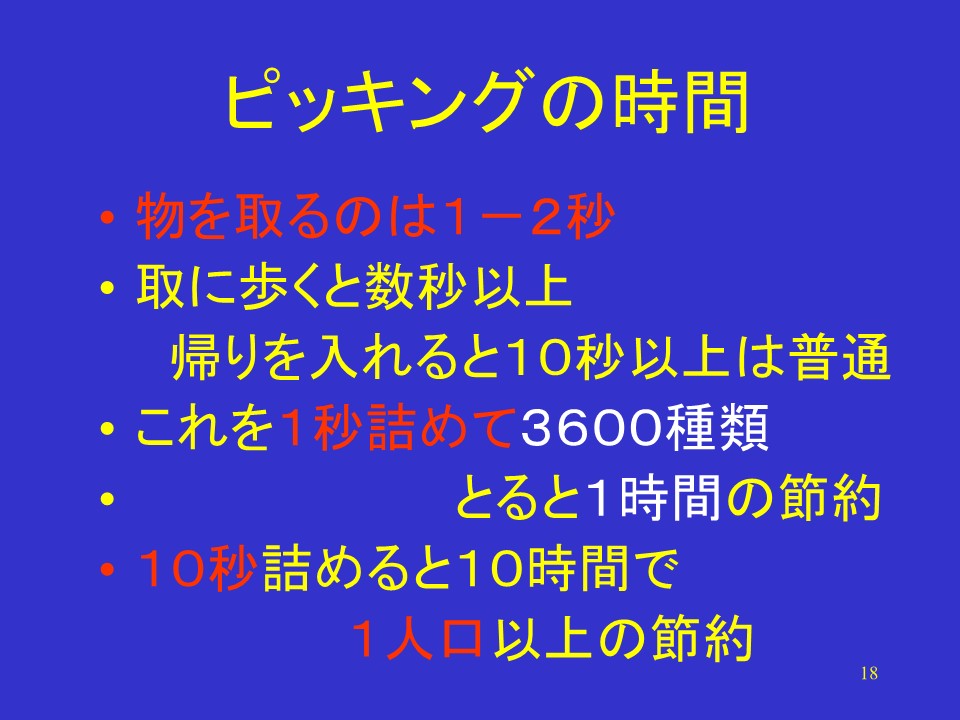 ピッキング時間と物流分析